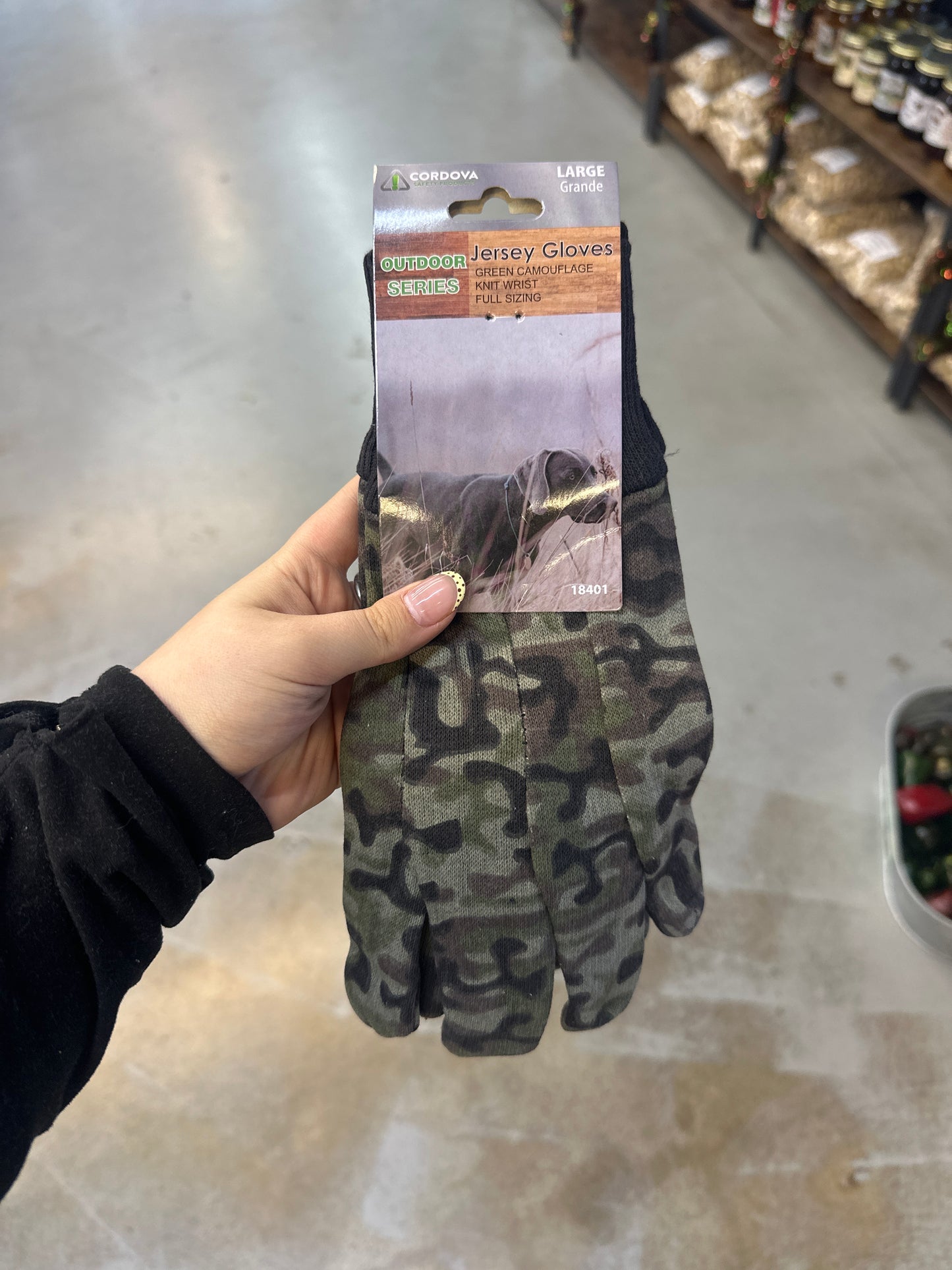 Men’s Large Camouflage Jersey Gloves