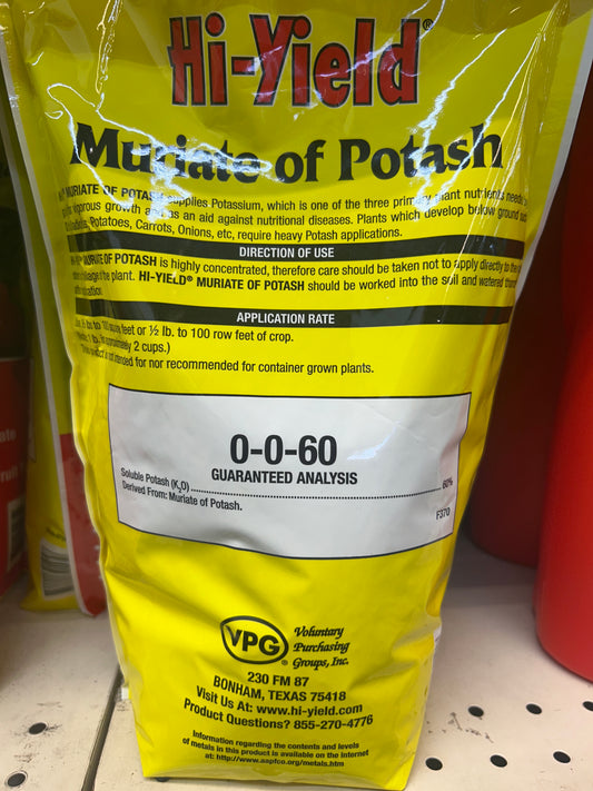 Hi Yield Murate of Potash 0-0-60