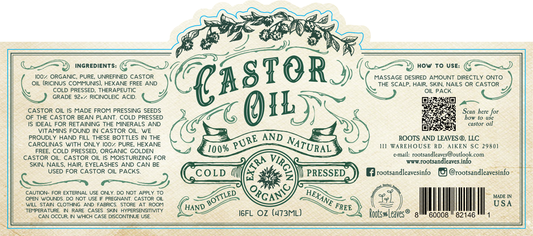 Organic Cold Pressed Hexane Free Castor Oil: 2 oz