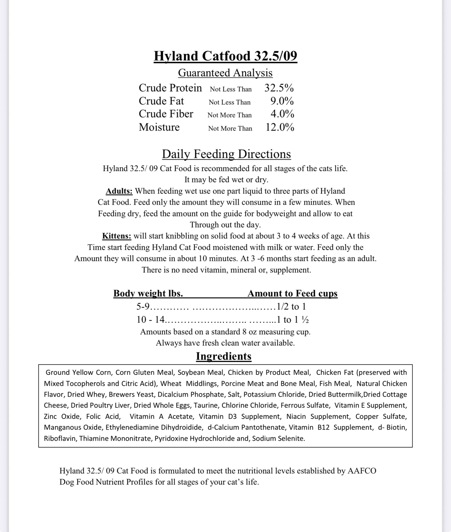 Hyland Cat 40lb