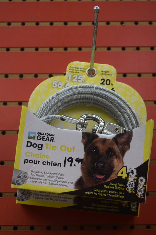 Guardian Gear 20' Tie Out Cable - Large Dog
