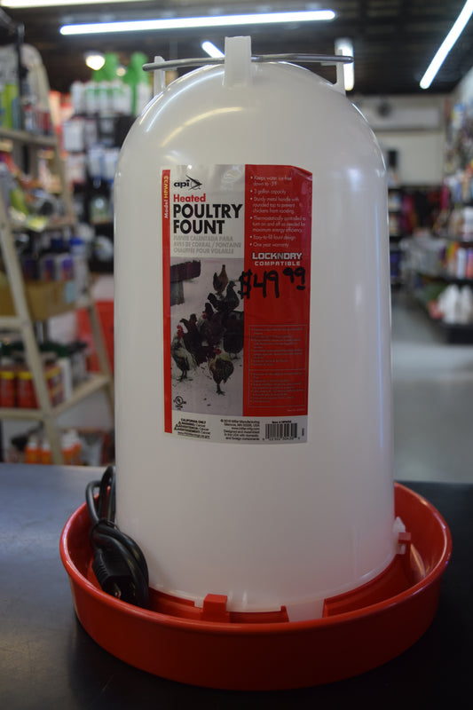 3 Gal Heated Poultry Fount
