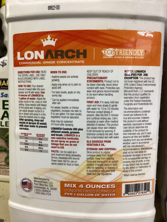 Lonarch - Brush, Weed, and Grass Killer - Eco Friendly