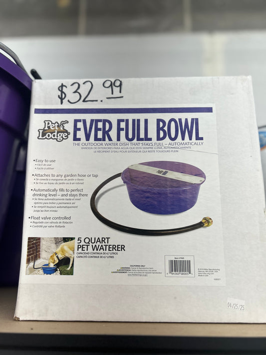 Pet Lodge Ever Full Bowl 5qt Pet Waterer