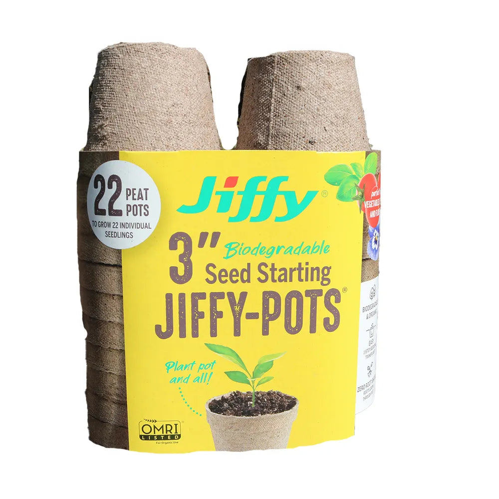 Jiffy-Pots, macetas de turba de 3 pulgadas - Paquete de 22