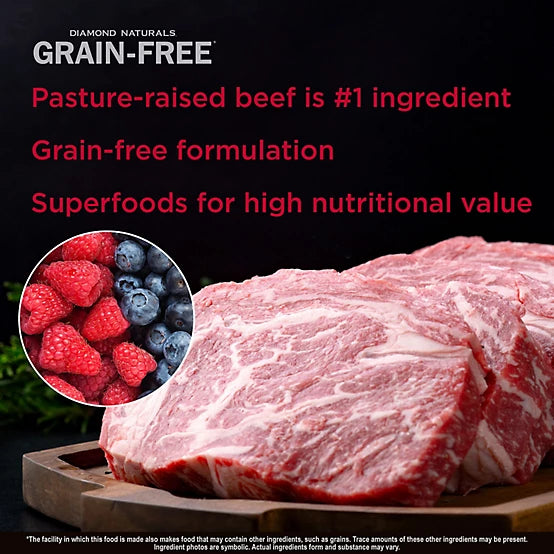 Diamond Naturals Grain Free Sweet Potato and Beef 28lb
