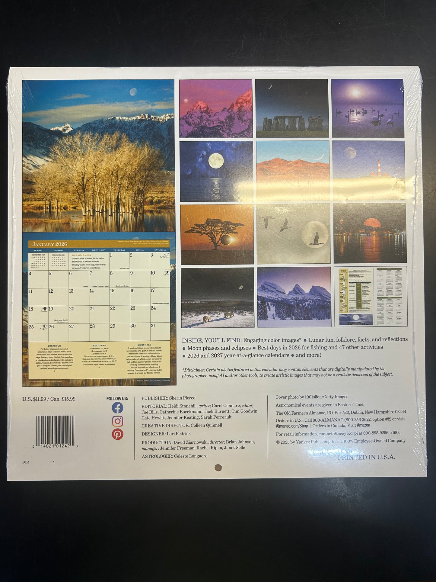 Old Farmers Almanac Calendar - Moon Lunar Edition