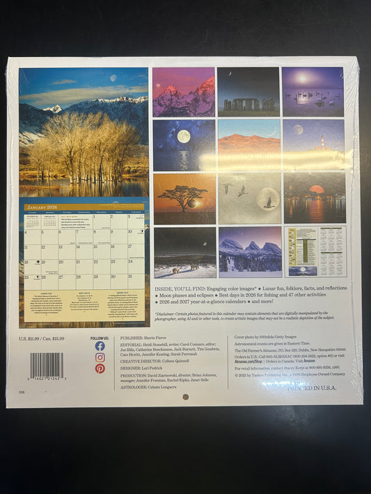 Old Farmers Almanac Calendar - Moon Lunar Edition