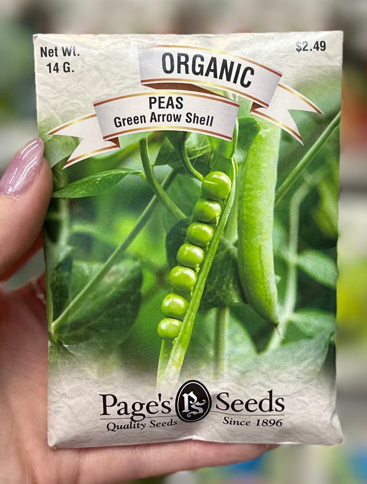 Semillas de guisantes orgánicos Green Arrow