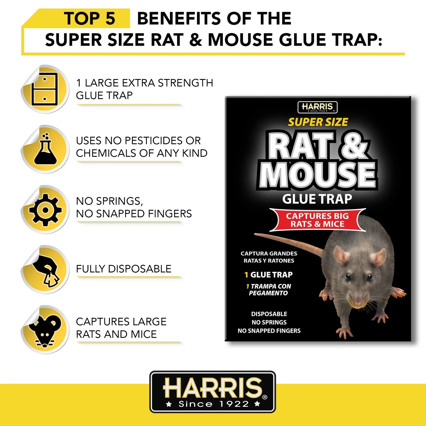 Harris Super Size Rat & Mouse Glue Trap