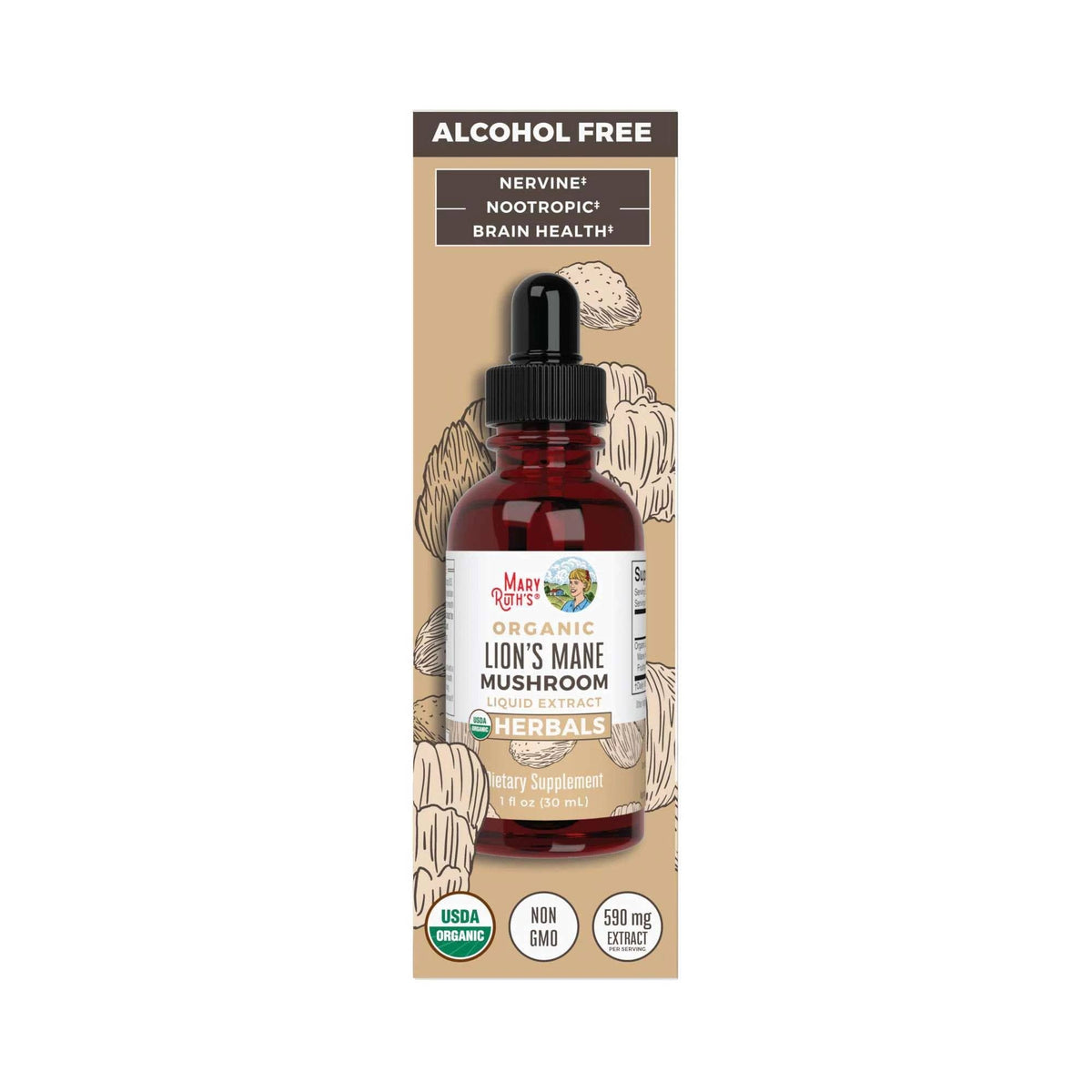 Organic Lion's Mane Mushroom Liquid Herbal Extract