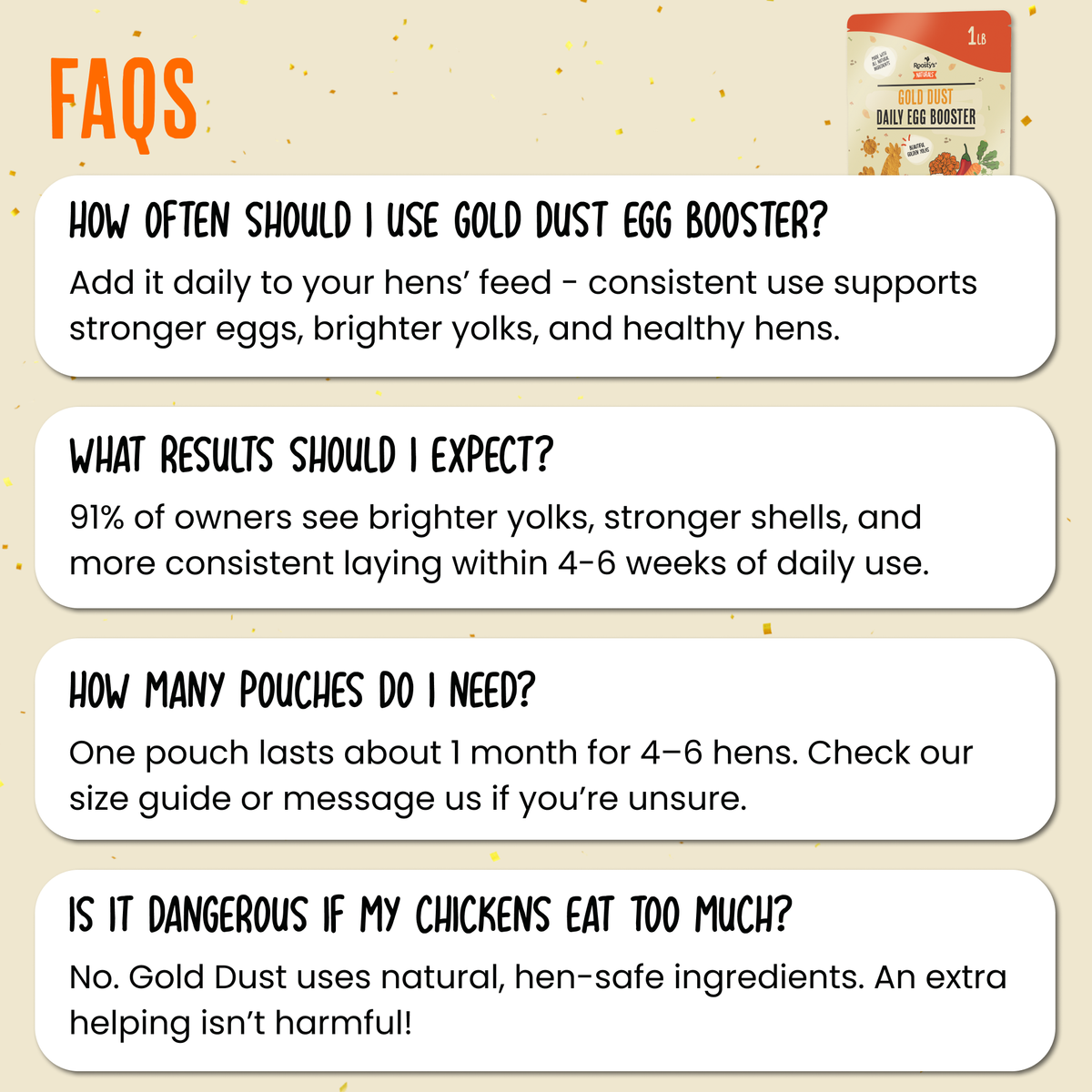 Gold Dust | Daily Egg Booster for Poultry | Vet approved: 1 Pouch
