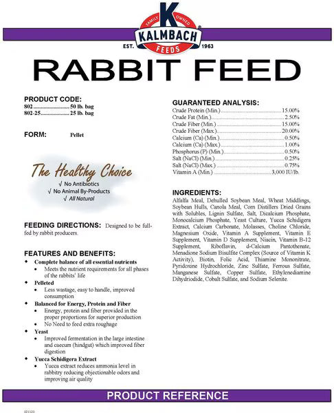 Kalmbach Rabbit Feed 50lb