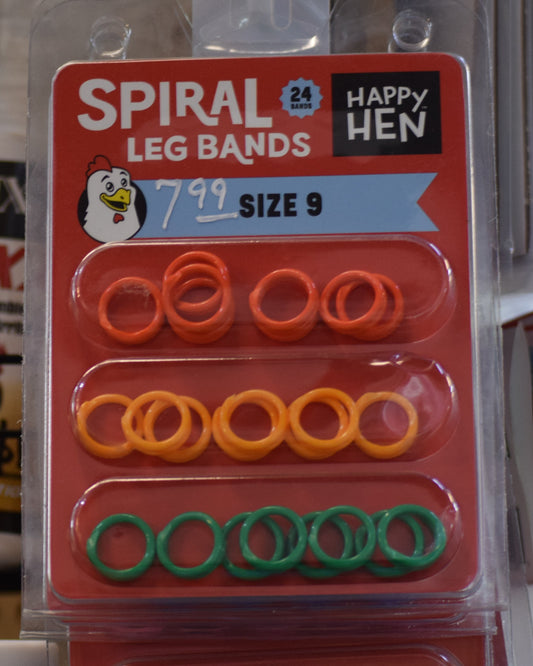 Happy Hen Leg Bands Size 9 (24ct)