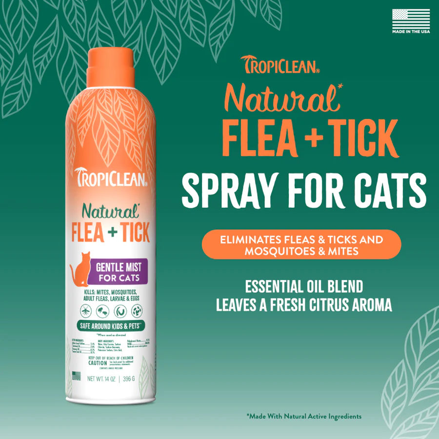 Tropiclean Natural Flea + Tick Gentle Mist for Cats
