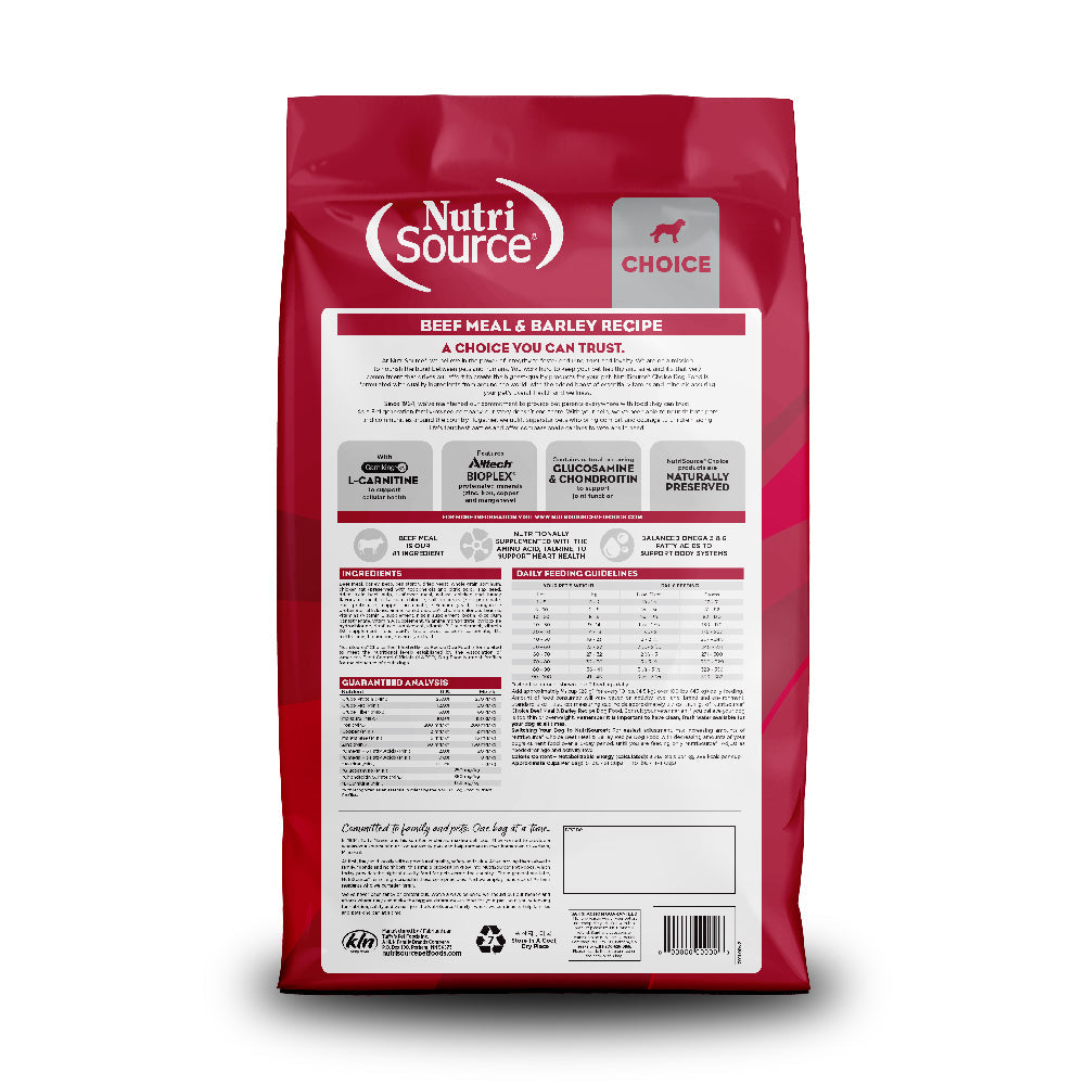 Nutrisource Beef Meal & Barely 5lb, 40lb