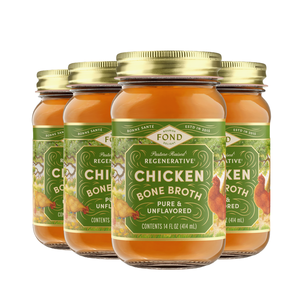 Regenerative Pasture-Raised Chicken Bone Broth 14oz