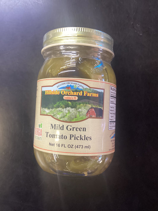Mild green tomato pickles