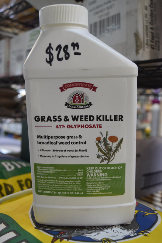 41% Glyphosate Weed & Grass Killer - Concentrate 1 Qt