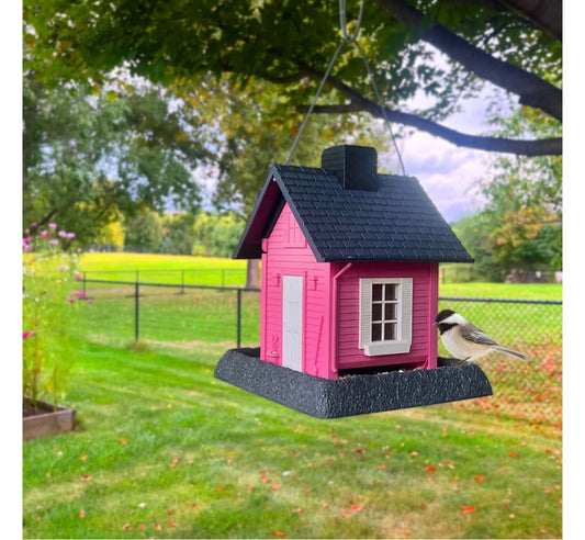 Fiesta Pink Cottage Bird Feeder