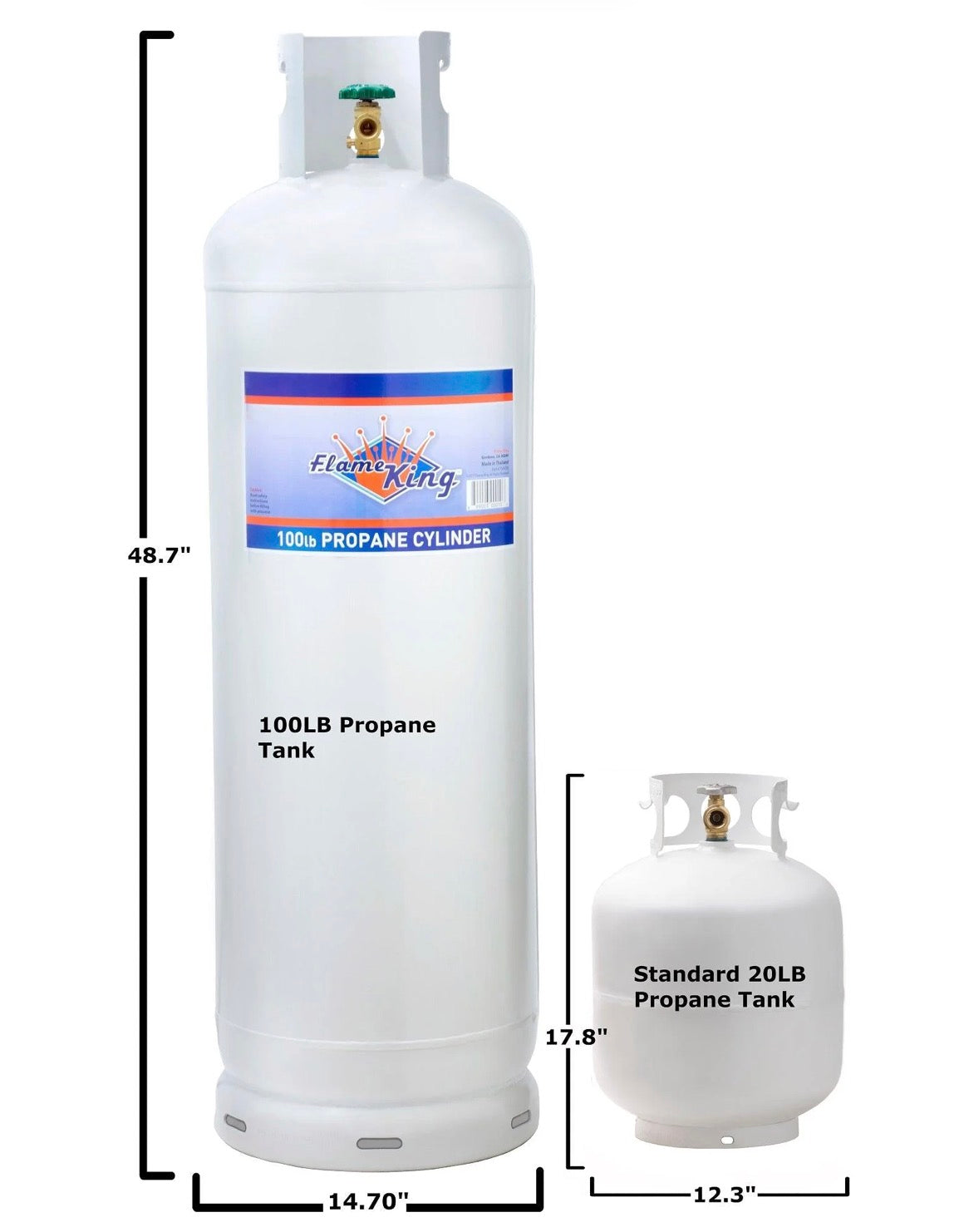Flame King 100lb Empty Propane Tank LP Cylinder with POL Valve