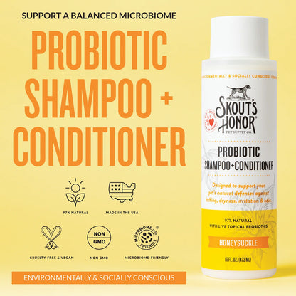 Scout’s Honor Probiotic Shampoo + Conditioner for Dogs & Cats