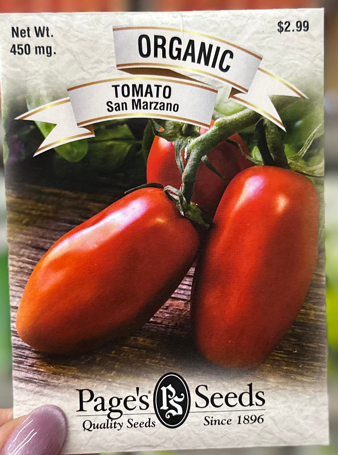 Organic San Marzano Tomato Seed