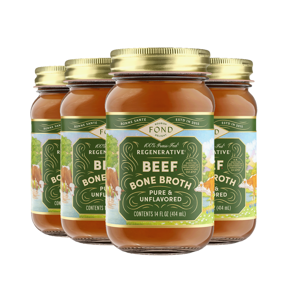 Regenerative Grass-fed Beef Bone Broth 14oz
