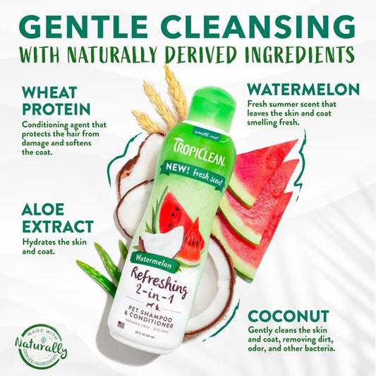 Tropiclean Refreshing 2-in1 Shampoo & Conditioner - Watermelon