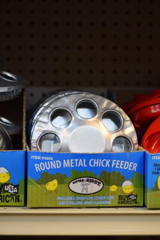 Round Metal Chick Feeder